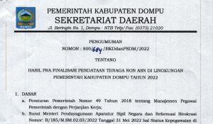 Pengumuman hasil pendataan non ASN